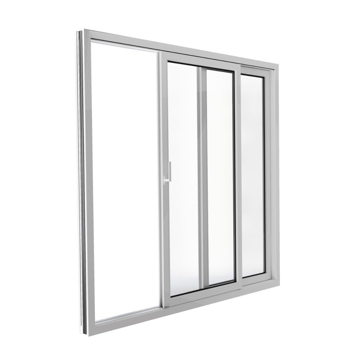 VDOMDOORS Patio Exterior Metal-Plastic Sliding Doors/Patio 8166 White Silk 72" x 80" Left Active Door/Tempered Clear Glass Bypass Door