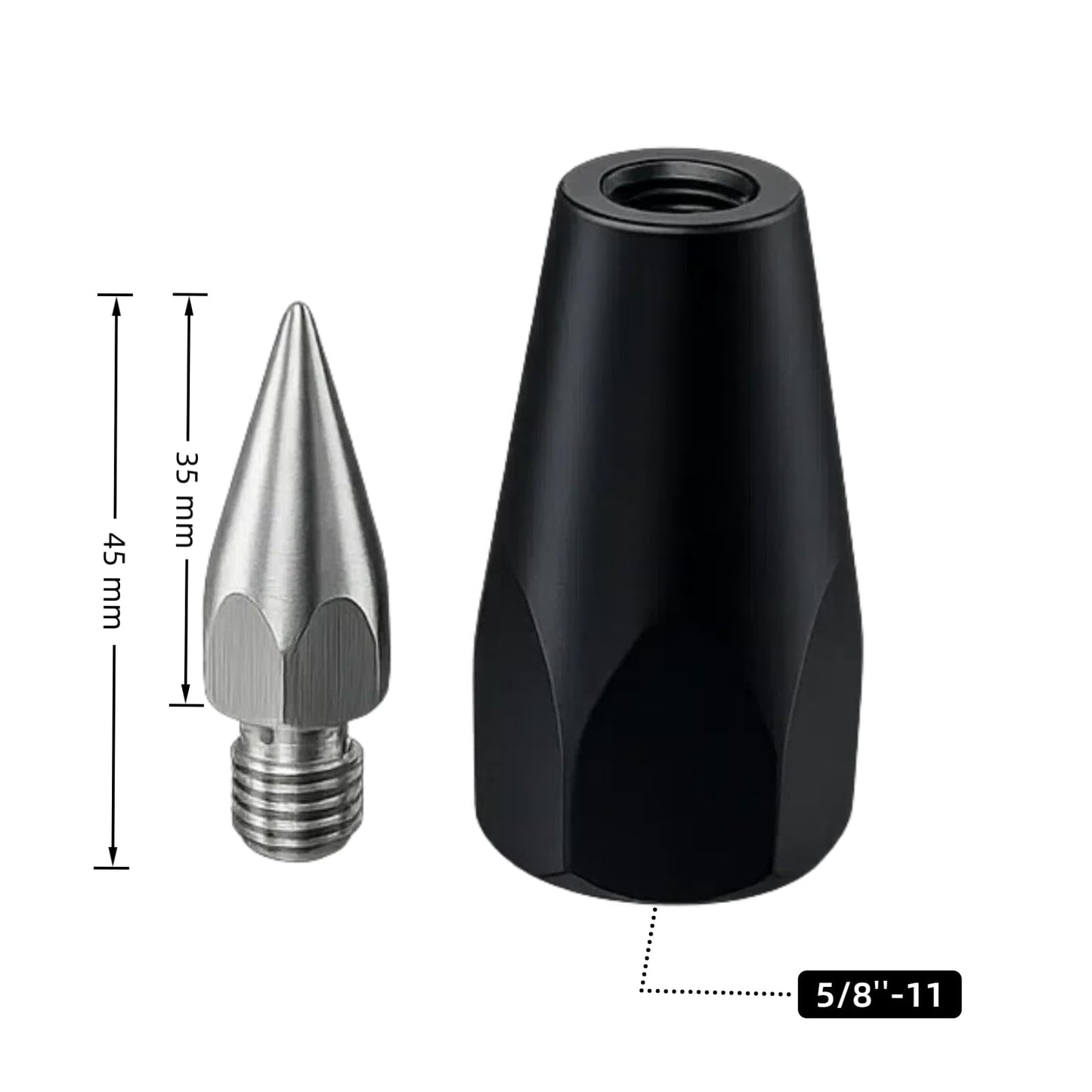 3 PCS Replaceable Steel Tip for GPS Prism Pole Thread Sharp Point 5/8" x 11 TPI for Surveying Rod Prism Easy Installation