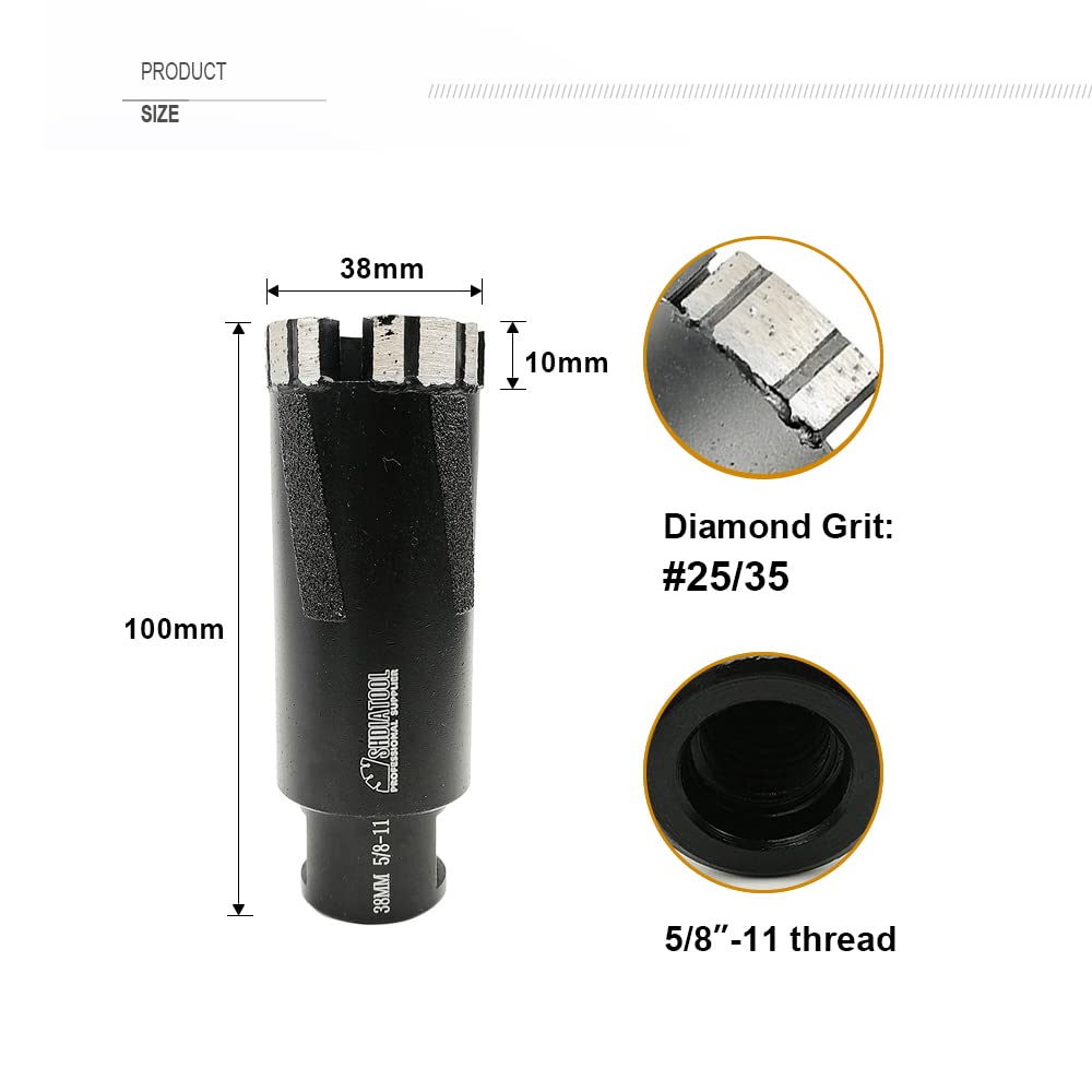 SHDIATOOL Diamond Tile Drill Bits Kit 13pcs, Porcelain Hole Saw Sets, Core Bits Cutter for Drilling Ceramic Marble Granite (6/8/10/20/25/35/50/75/100/20MM/2/SDS/HEX)