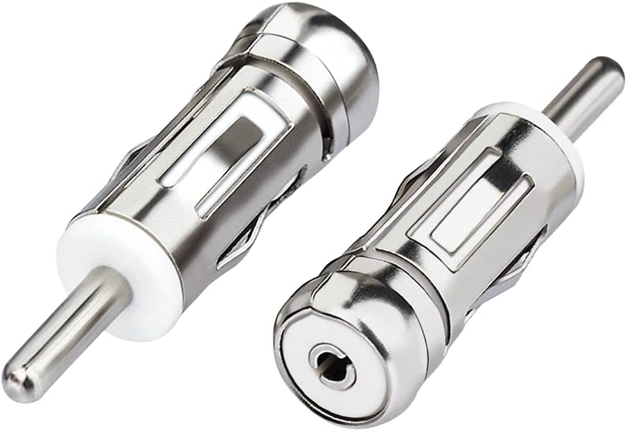 (2-Pack) Bingfu Car Antenna Adapter Universal Car Stereo FM AM Radio Antenna Adapter Connector ISO to DIN Plug
