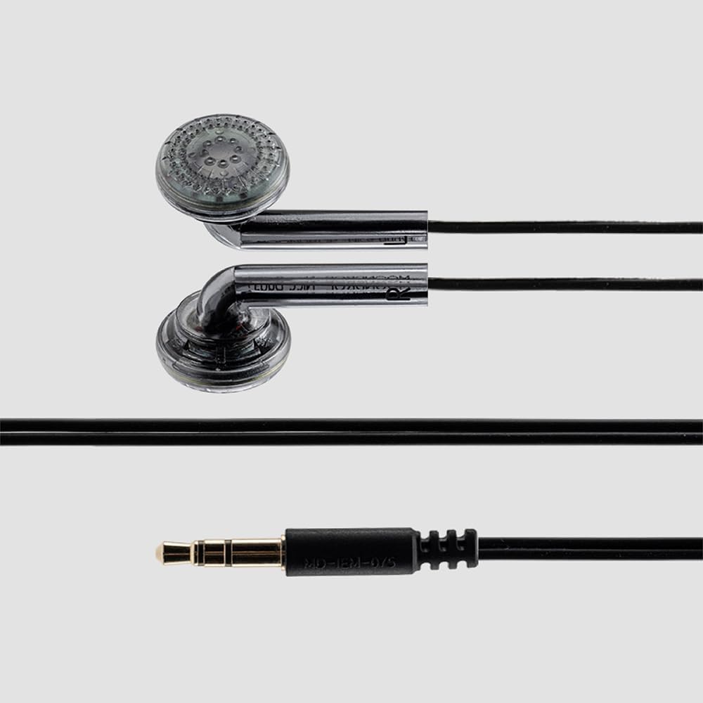 3.5mm Moondrop Nice Buds Flat-Headed Earbuds with Stereo Plug (Black Transparent with Mic)