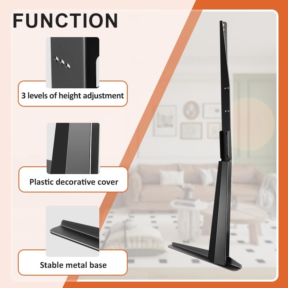 KKTONER 27-65 inch 800x400mm 88lbs Universal TV Stand Base TV for Flat Screen TV Metal Stand Legs Adjustable Table Top
