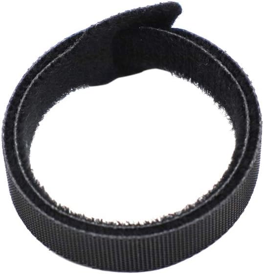 Eowpower 50 12 inches 1/2 inch Pieces Black x Reusable Cable Ties Microfiber Cloth Hook and Loop Straps Network Wire