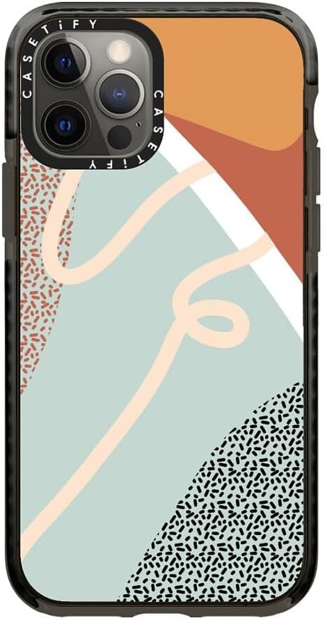 CASETiFY 12 12 1 Impact Case for iPhone / iPhone Pro - Shapes & Lines by aLILscribble - Clear Black