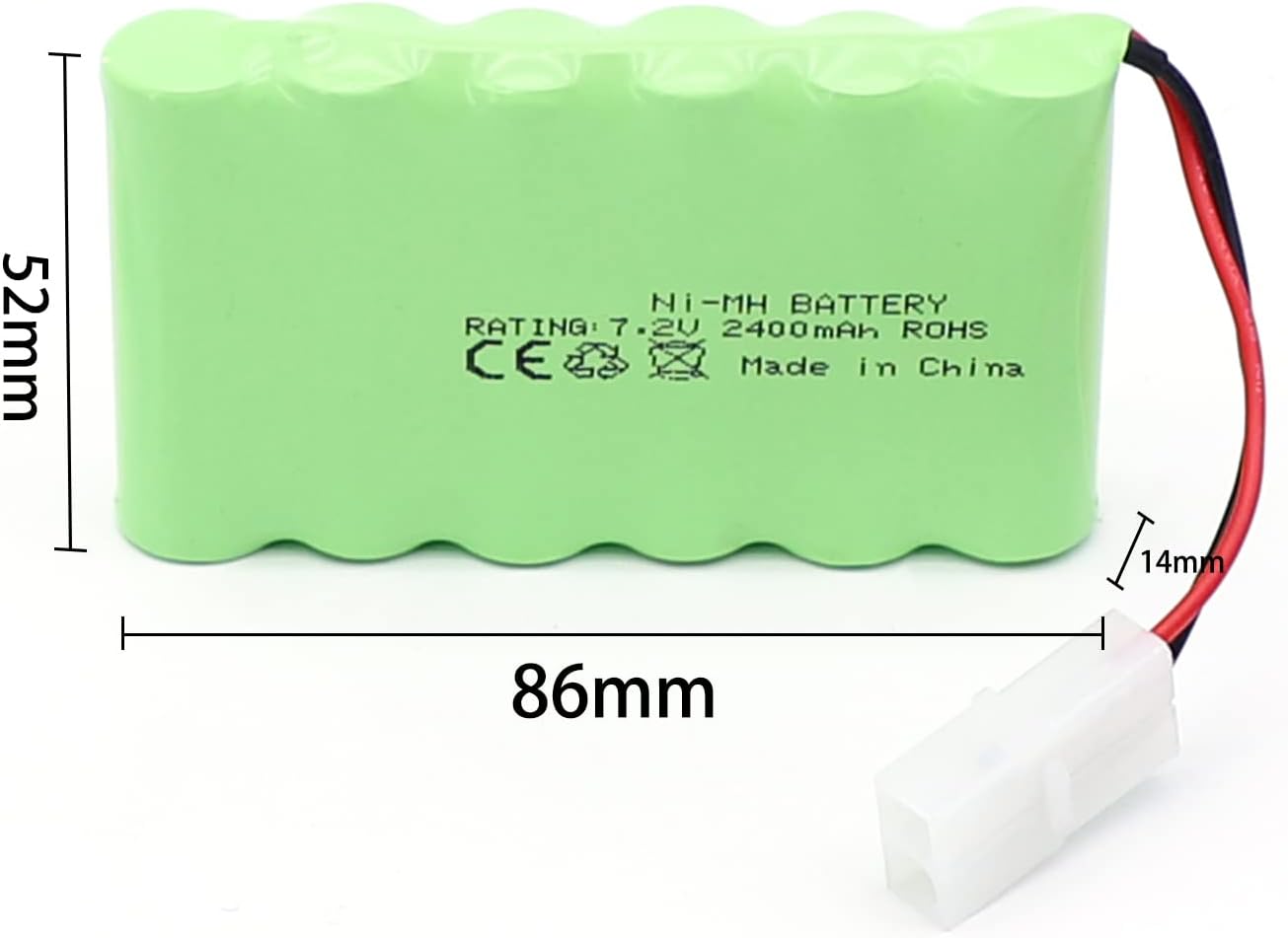SHAWOROCE 2400mAh 7.2V Ni-Mh Rechargeable Battery Replacement for RC Car Electric Toy Truck Construction-Dumper Remote