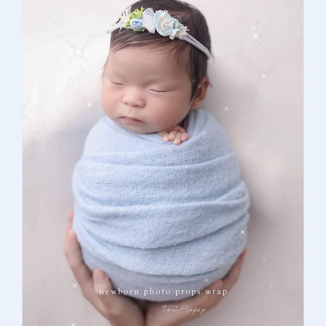ForBaysy Newborn Posing Wrap Newborn Photography Props Soft Stretch Knit Blanket Handmade Wrap for Baby Boys Girls