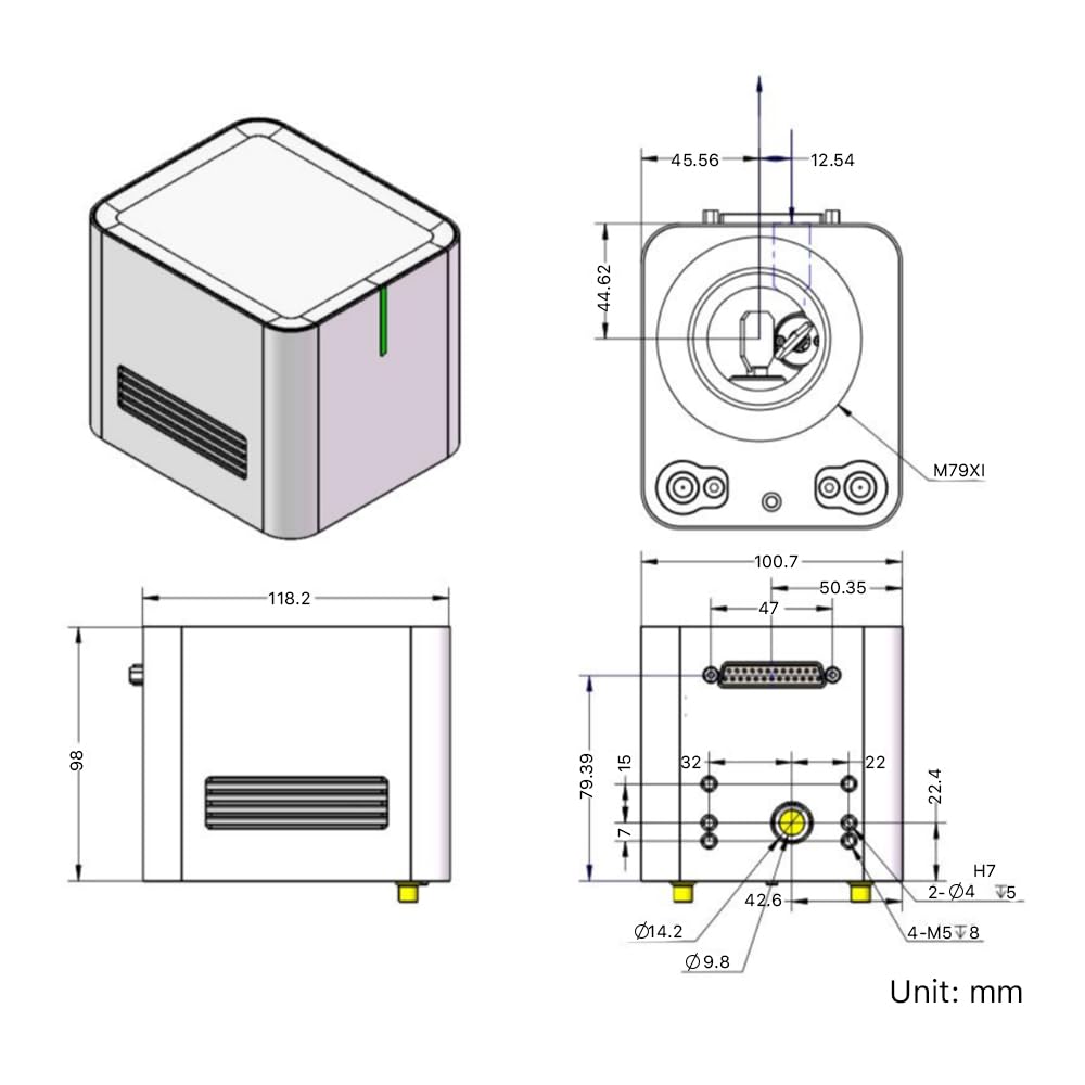 Cloudray Fiber Galvo Scanner Light Focusing Marking Speed 2000mm/S For Fiber 1064nm Marking Machine