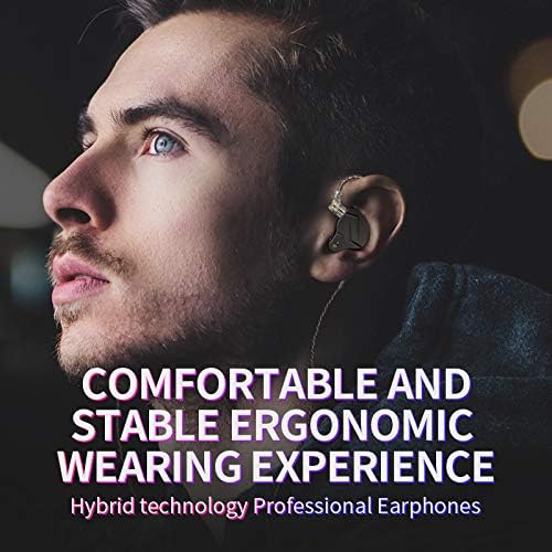 erjigo KZ ZSN Pro Dynamic Hybrid Dual Driver in Ear Earphones Detachable Tangle-Free Cable Musicians in-Ear Earbuds