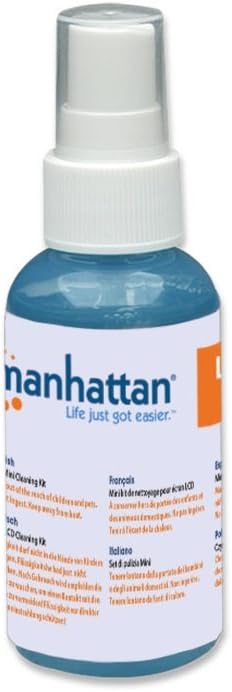 MANHATTAN 2 oz 421010 Screen & Keyboard Cleaner Kit - Non-Alcohol Cleaning Spray with Microfiber Cloth & Keyboard Brush