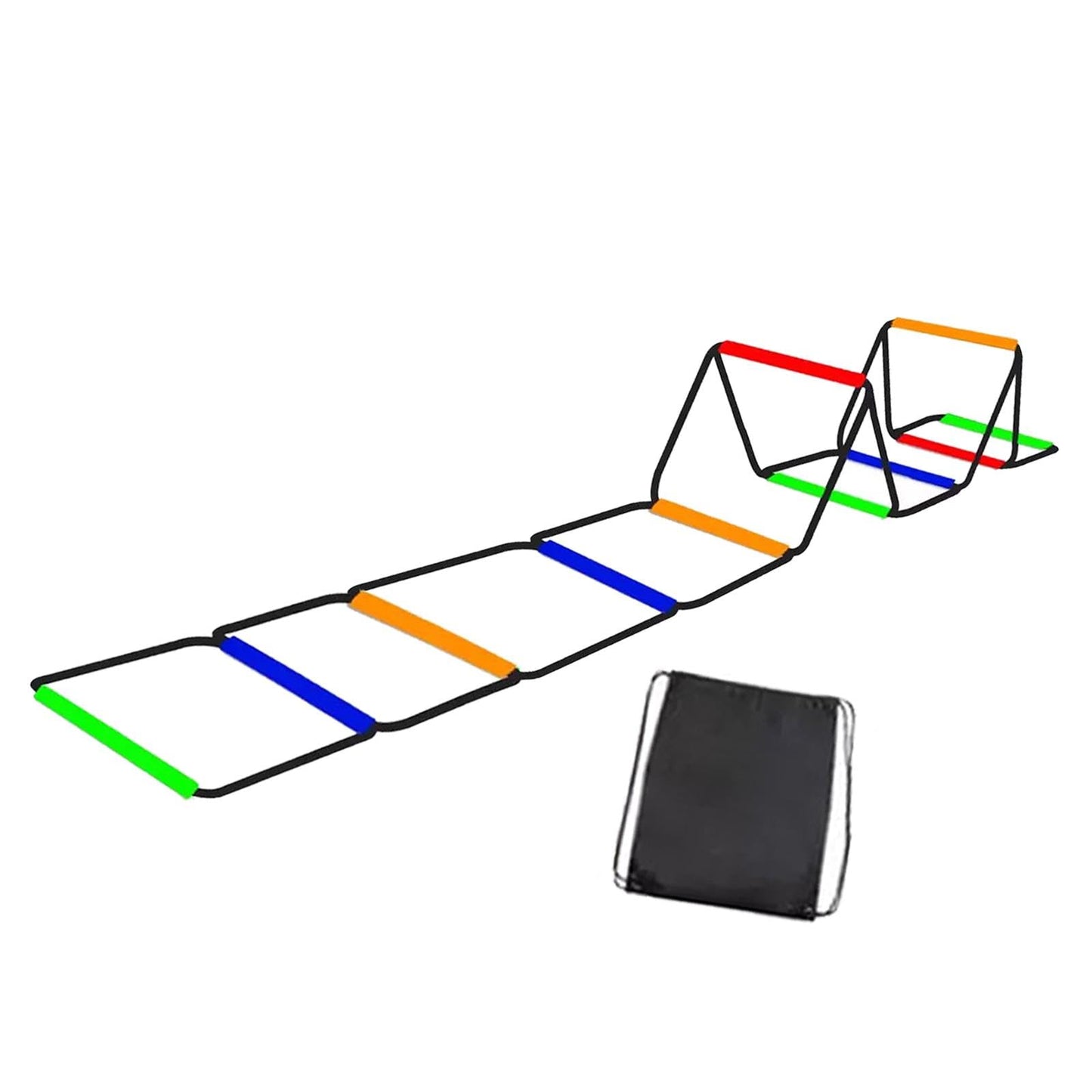 Colaxi Agility Ladder Speed Ladder Workout Improves Coordination Home Gym Outdoor Sports Folding Rugby Multipurpose Fitness Training, 10 Grids with Bag