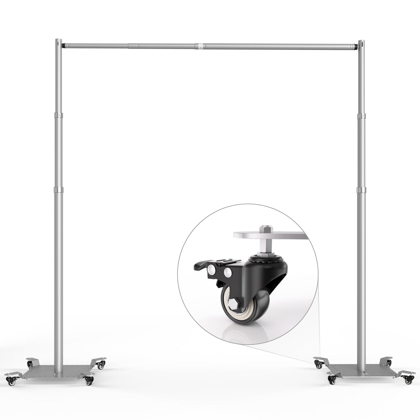 EMART Pipe and Drape Backdrop Stand Kit, Heavy Duty Adjustable Photo Background 10ftx10ft with Wheels, Metal Frame with Flat Base for Photography Wedding Party Decorations