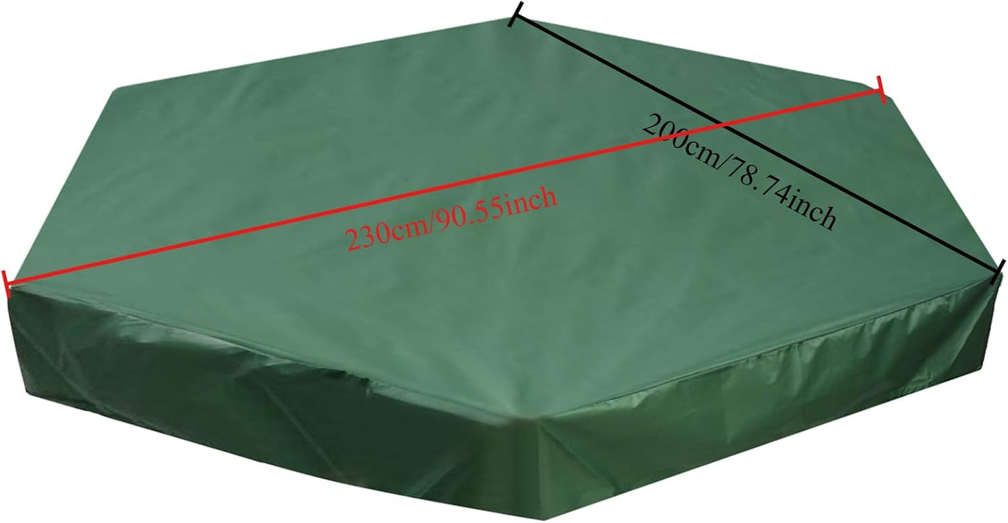 Wuyangcun (230x200cm/91x79 Sandbox Cover Oxford Cloth Waterproof Dustproof Hexagonal Green Protect Sandbox Sand