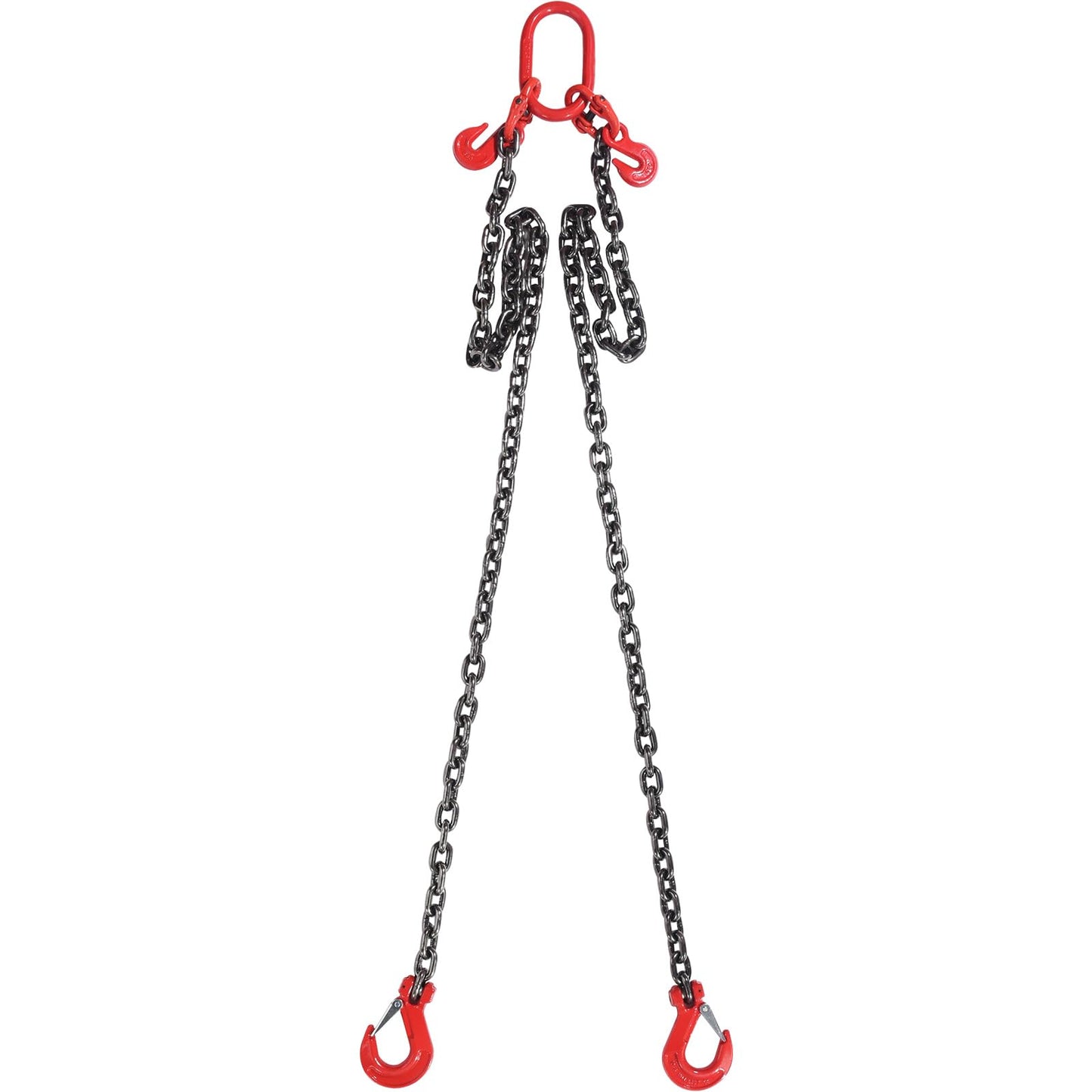 VEVOR Chain Sling, 3/8 inch x 6 ft Lifting Chains with Hooks, G80 Engine Chain Hoist Lifts, 11000 lbs/5 Ton Lifting Sling Chains for Engine Hoist, Engine Lift Chain with 2 Leg Grab Hooks and Adjusters