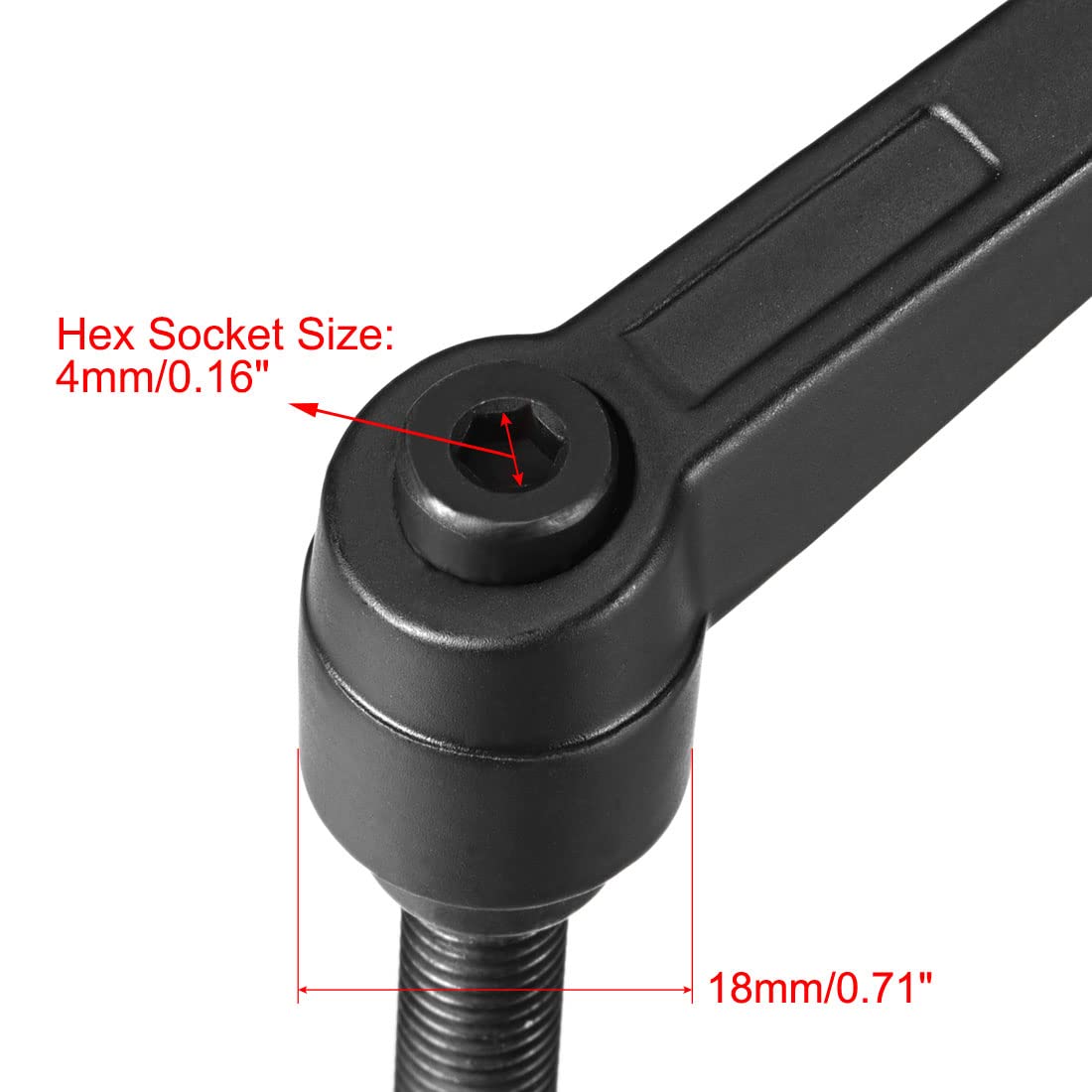 uxcell 2pcs Adjustable Clamping Lever Handle M8 x 32mm Metric Black Oxide Carbon Steel Male Threaded Stud Hand Knobs Rotating Screw Handles Bolts with Locking Lever Black