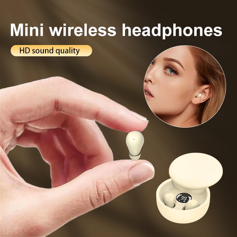MSHUKCOE 5.4 Mini Invisible Headphones Bluetooth True Wireless Hidden in-Ear Earphones Sport Audio Earbud,Comfortable