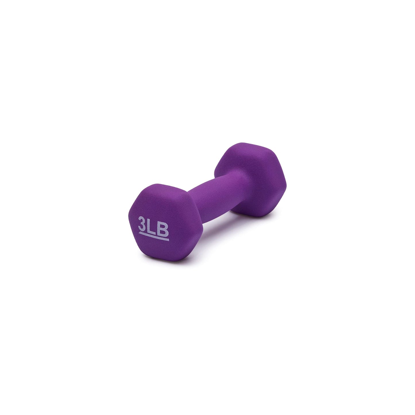 Amazon Basics Neoprene Dumbbell Hand Weights, Easy to Grip, 3 Pounds, Purple, Pair