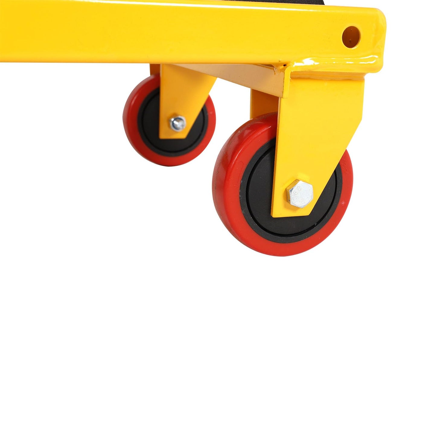 EASYBERG Hydraulic Lift Table Cart with Foldable Handle, 50" Lifting Height, Non-Slip Pad & 360° Swivel Wheels, 330lbs Capacity Double Scissor Lift Table for Material Handling & Heavy-Duty Lifting