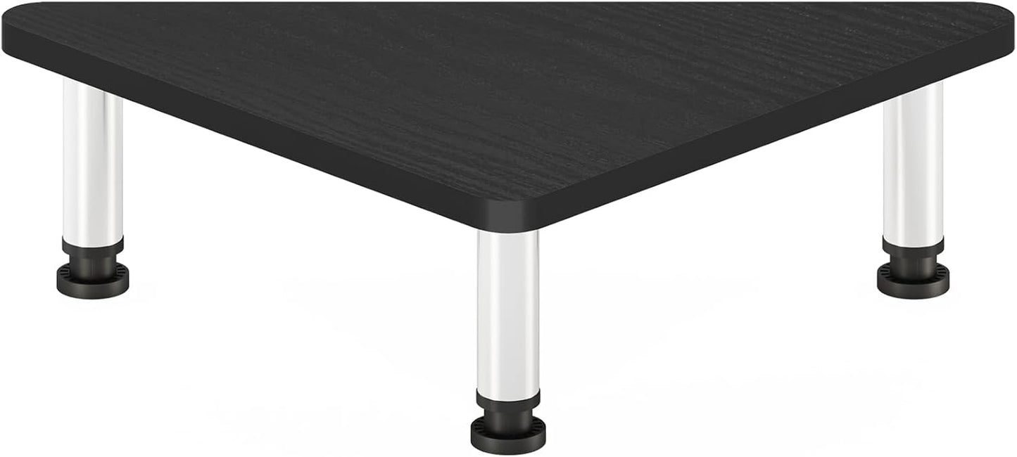 Furinno Turn-N-Tube Corner Monitor Riser Stand with Stainless Steel Tubes, Americano