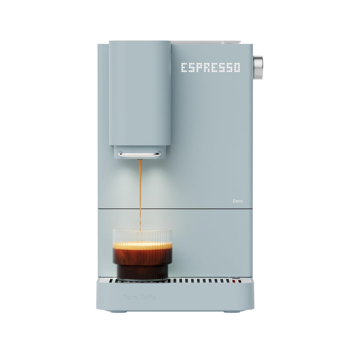 Terra Kaffe Demi Compact Fully Automatic Espresso Machine - Roaster-Approved Espresso Settings - Barista-Level Quality with Built-In Grinder - Coffee Machine - Cloud