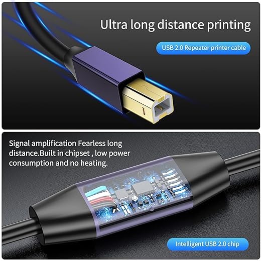 LDKCOK 40FT, USB B to USB C Printer Cable USB C MIDI Cable Compatible for MacBook Pro, HP, Epson, Canon, Brother