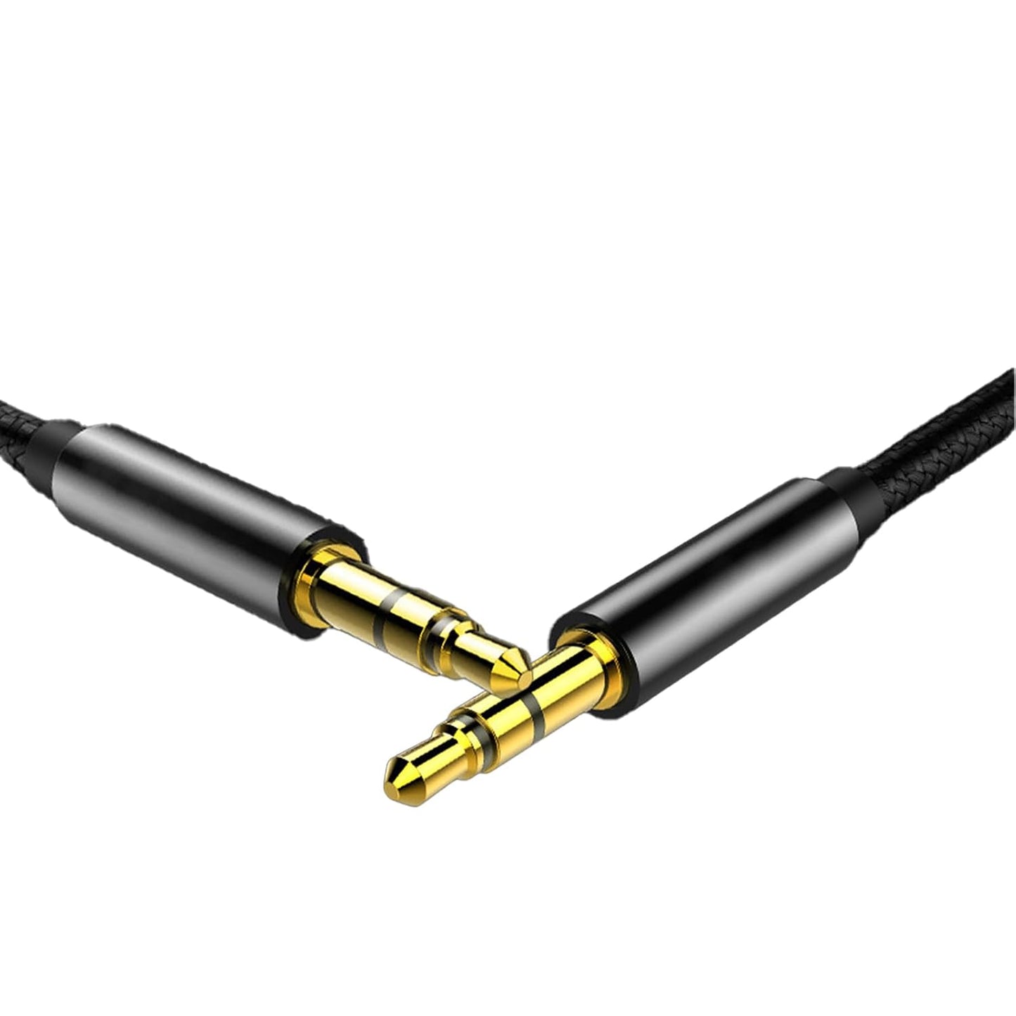 Generic 3.5mm 10 Black Stereo Nylon Braided Auxiliary Cable, feet Long, Compatible with: car Audio Systems