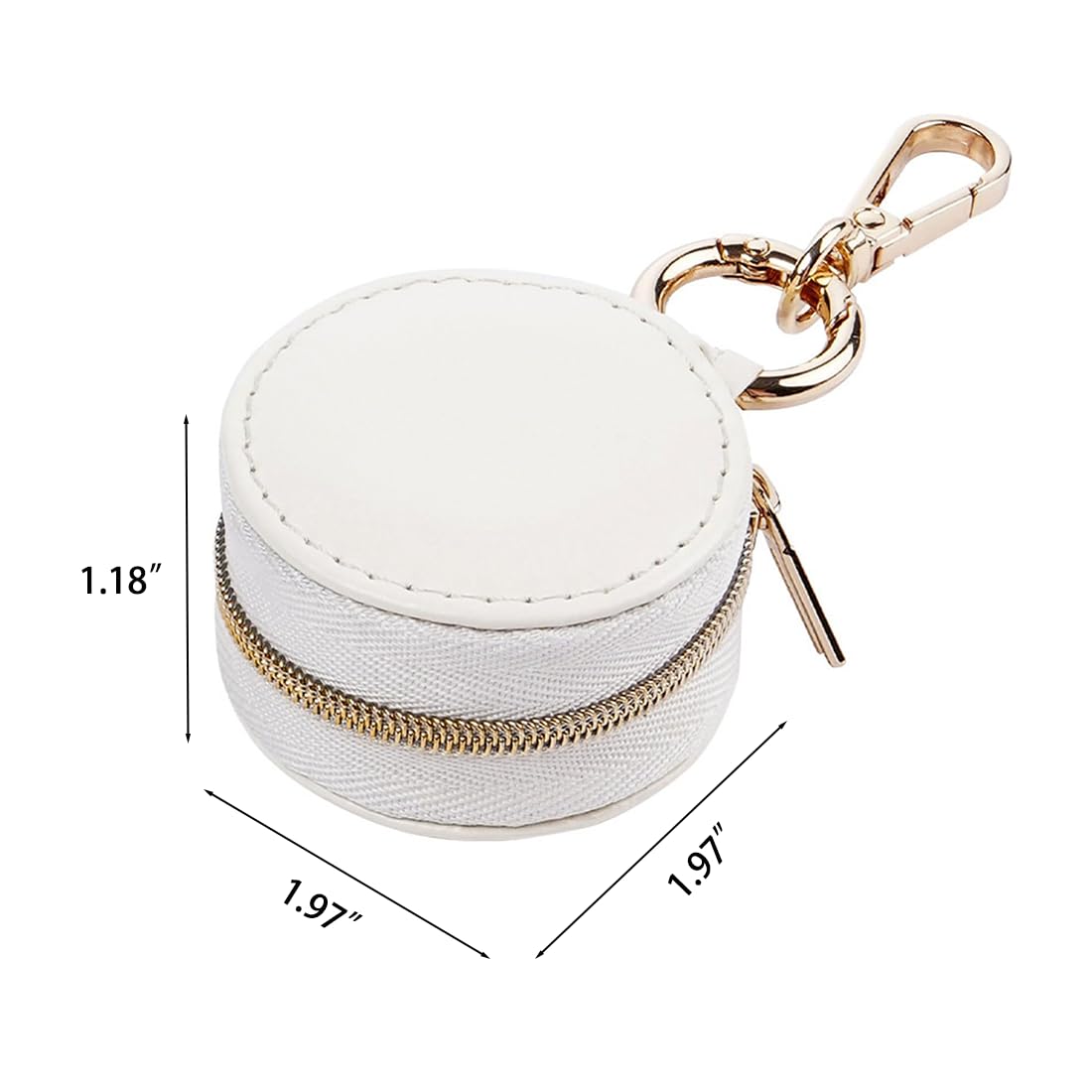 BWTRQ Jewelry Ring Holder Keychain - Portable Travel Sports Ring Keeper Case - Mini Small Versatile Carrying Display Storage Organizer Box With Key Chain (White)