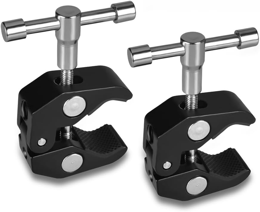 KAGYOKU 2 Pack 1/4 3/8 Super Clamp - with and Thread Crab Clamps for DSLR Rig Camera Monitor LED Light Microphones