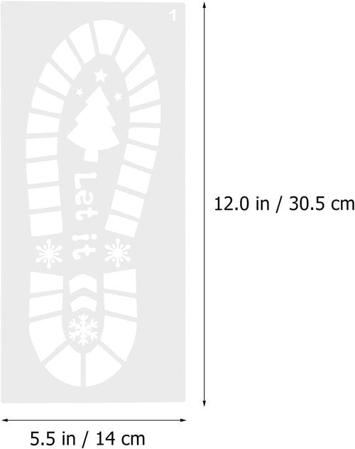 EXCEART Christmas Santa Footprint Stencils - 6 Hollow-Out Painting Templates for Floor & Wall Decor