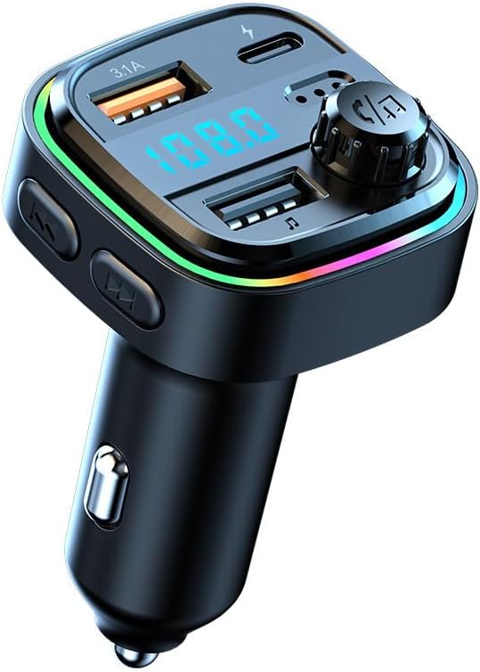 Ti Cow Mp3 New Multi-Functional Vehicle-Mounted Bluetooth Player Car FM Transmitter Hands-Free Calling PD Fast Charger