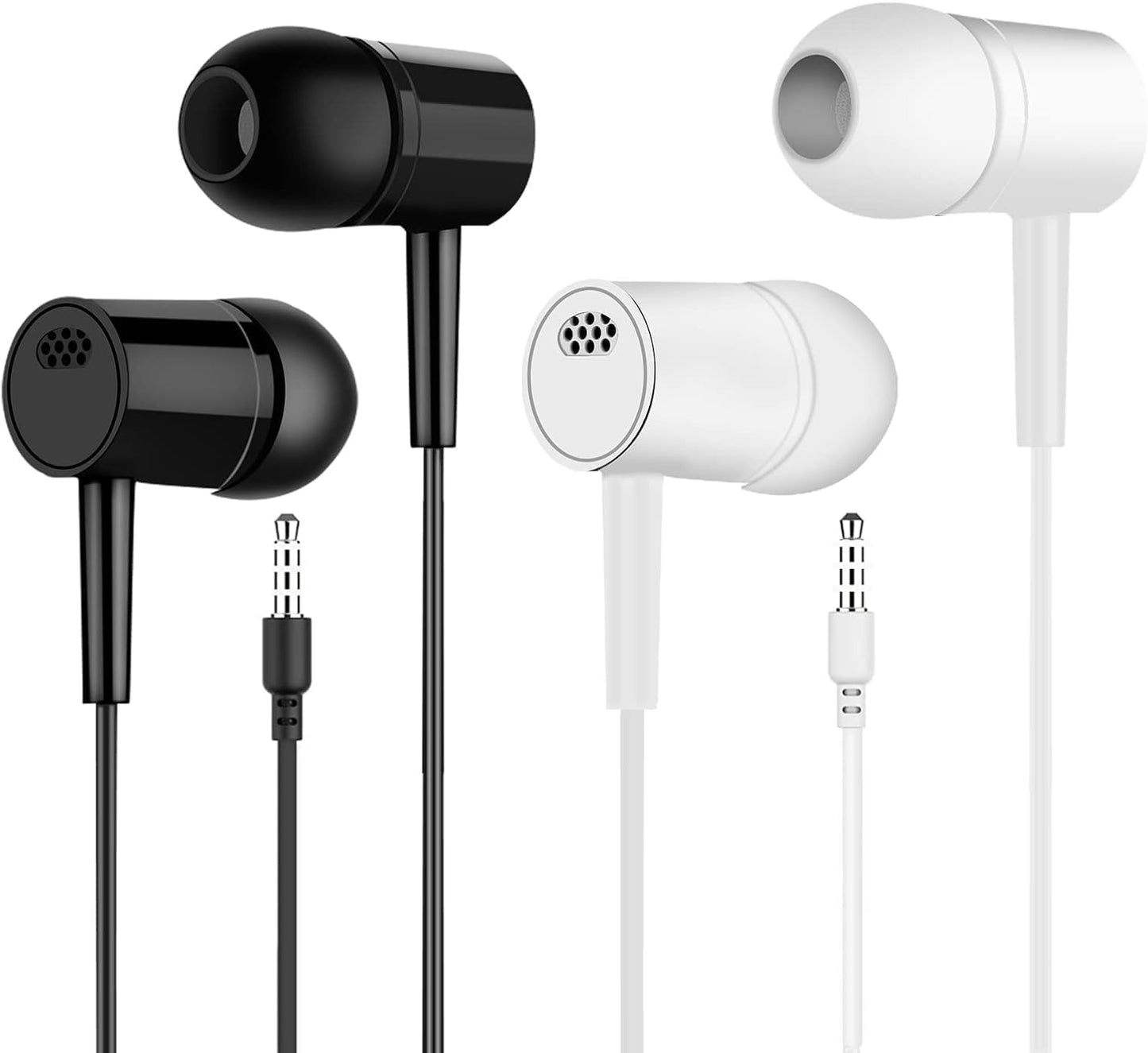 Generic 3.5mm Commute 2 Pack Wired Earbuds in-Ear Headphones with Microphone & Volume Control, Jack Stereo Sound, Noise