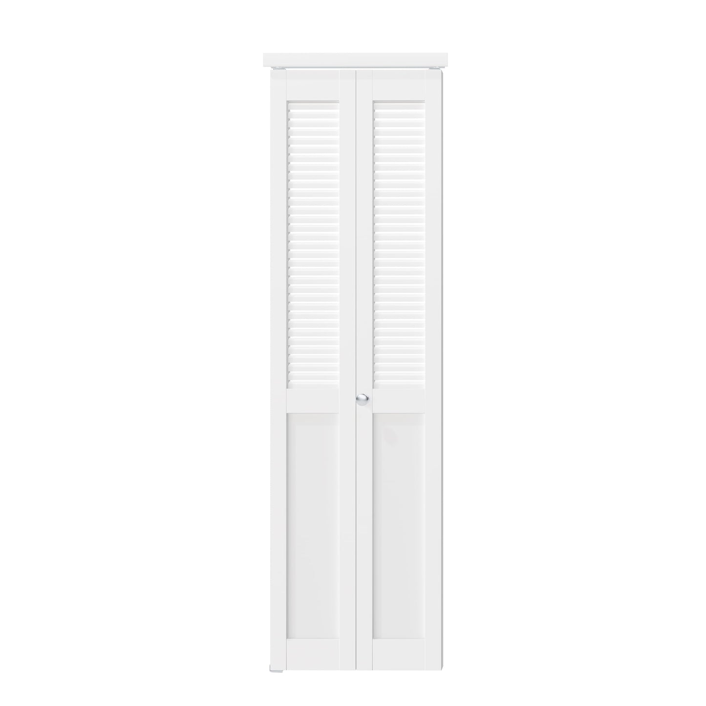 ARKHJEM Louver Closet Door, Half-Panel Bi-Fold Doors for 24in×80in Opening, Finished Interior Door Slab, Folding Doors with Hardware, MDF&PVC, White