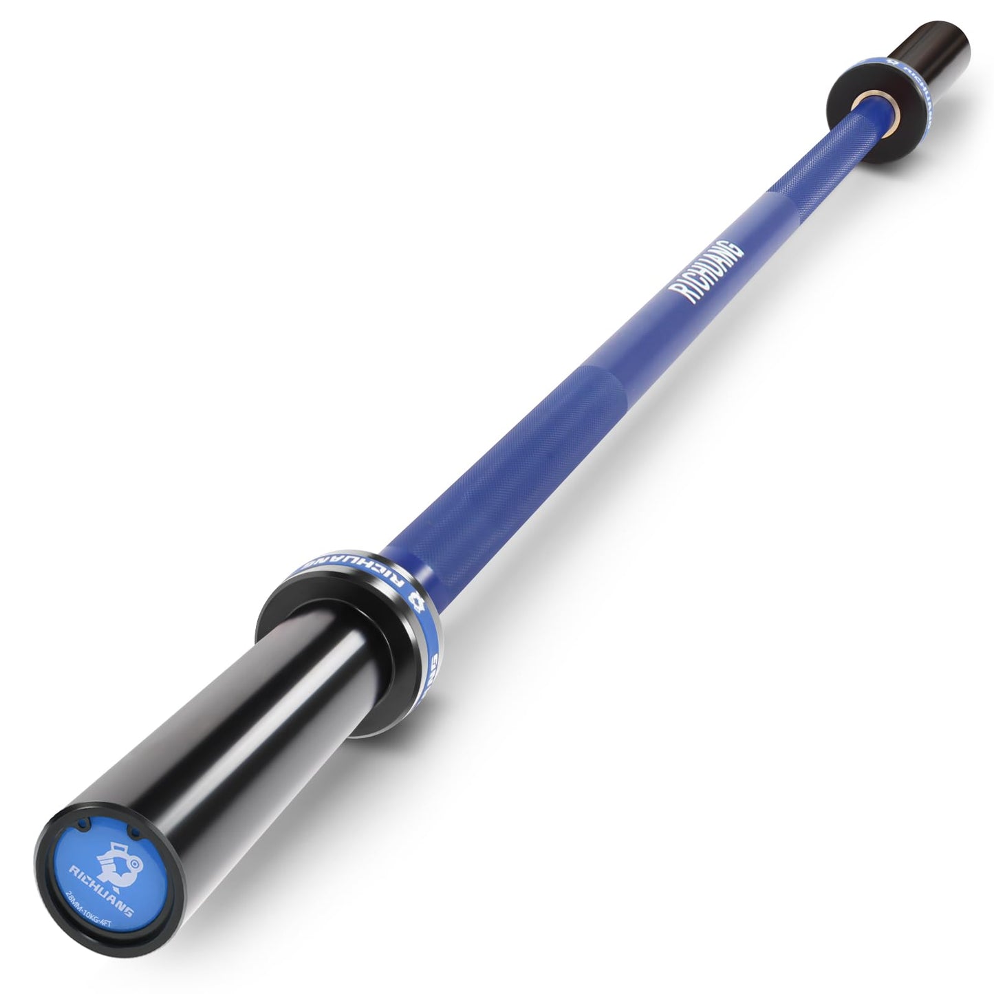 Olympic Barbell 4FT 22LB – 2" Weightlifting Bar for Home Gym Fitness, Squats, Deadlifts, Hip Thrusts, Bench Press, Strength Training – 400LB Capacity – Blue