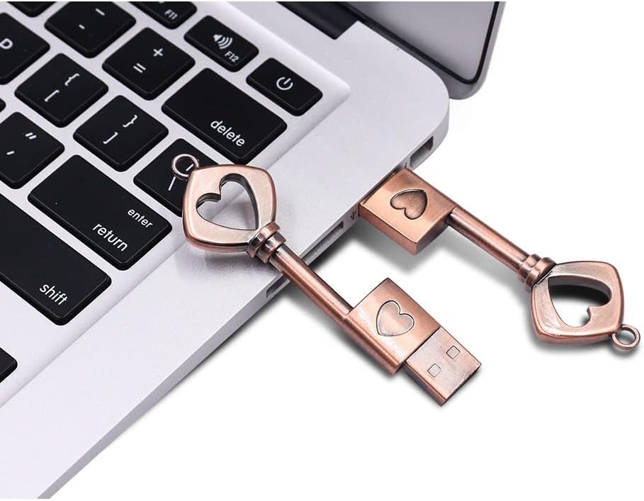 EZITSOL 64GB 3.0 100MB/S USB Flash Drive,Cute Key USB Flash Drive with Heart Shape,High Speed Up to Keychain exFat