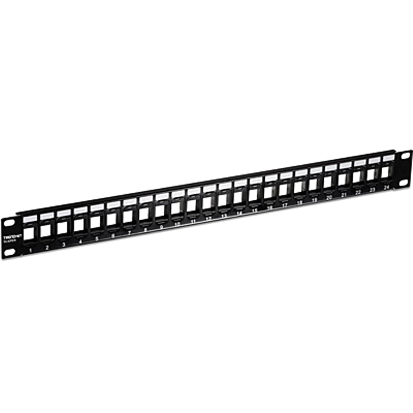 24-Port 1U 1U 19" Recommended TC-K25C6 TC-K50C6 Cat6 TC-KP24 TRENDnet Blank Keystone Patch Panel, Metal Rackmount