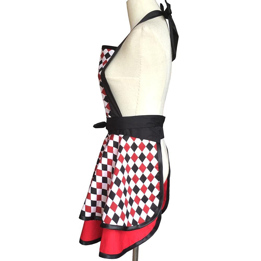 Hyzrz Lovely Handmade Cotton Retro Aprons for Women Girls Cake Kitchen Cook Apron for Mother's Gift (Multicolor)