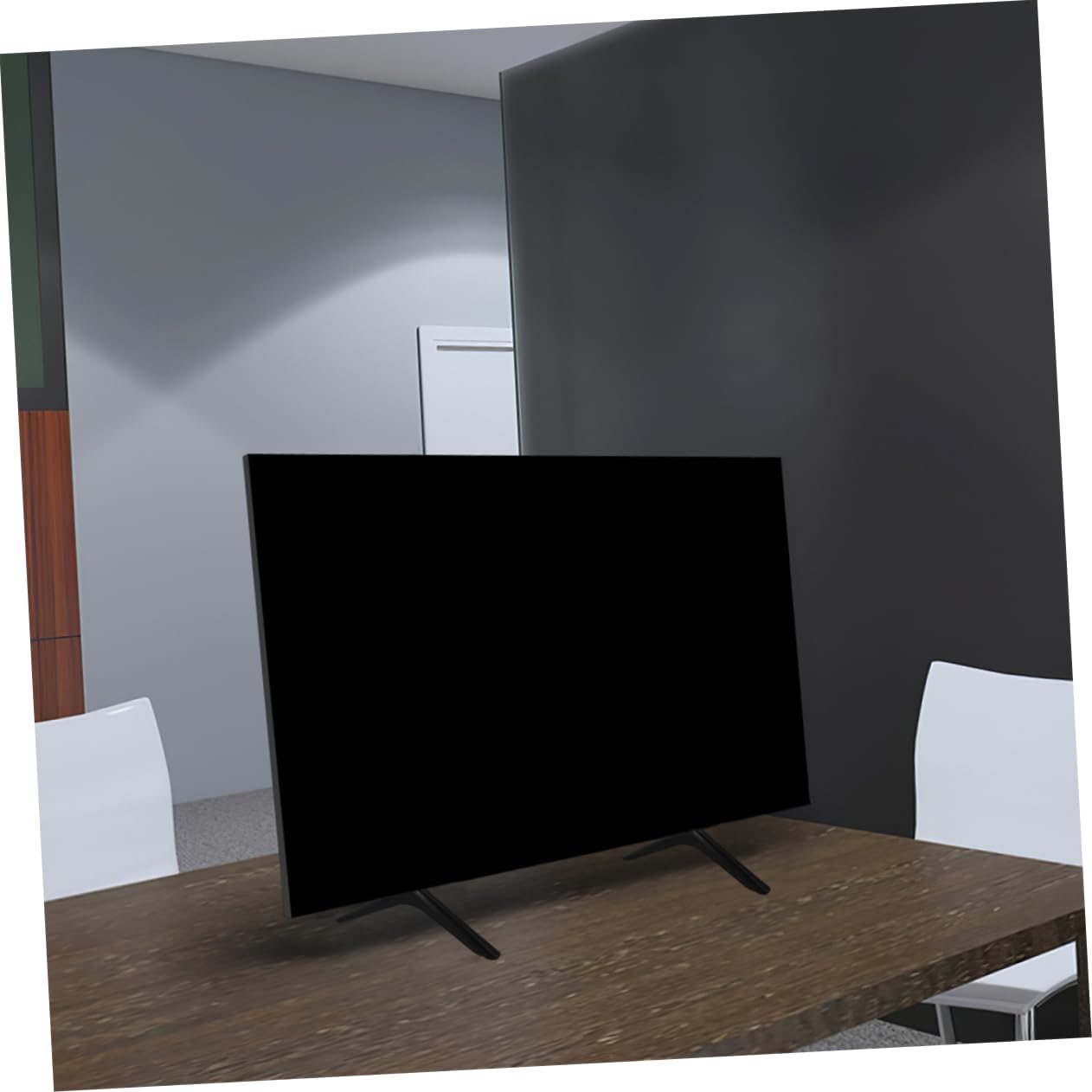 DECHOUS Sturdy Aluminum Low Profile TV Stand - Modern White Design for Living Room