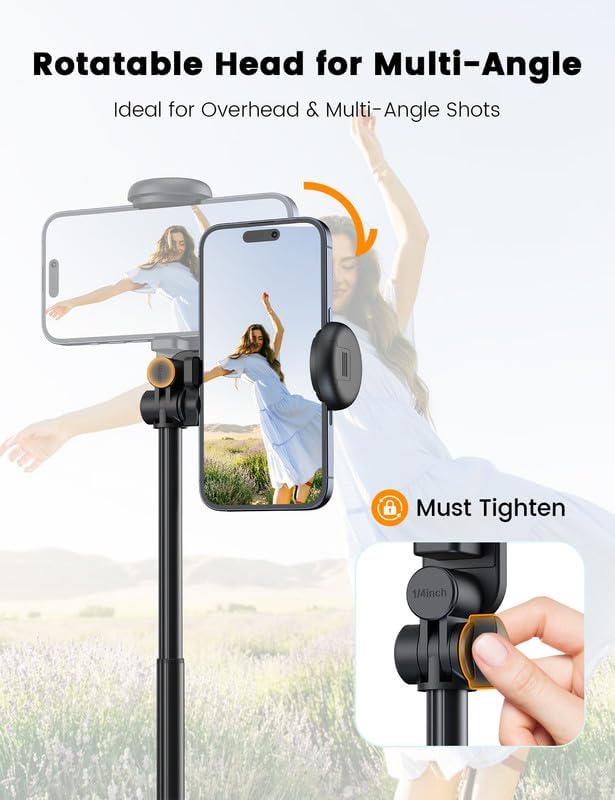 ANXRE 67.7" NT99 Selfie Stick Tripod with Light, Extendable Tripod Stand with Remote for Camera Phone Filming Vlogging