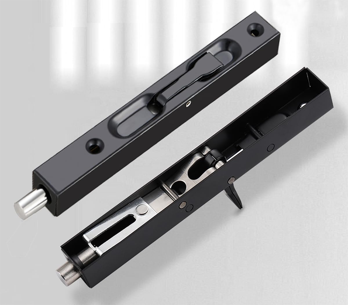 WANLIAN 6 inch Door Bolts,Door Slide Bolt Lock Door Flush Bolt Security Latch Bolt with Powerful Spring, Security Guard Lever Action Door Flush Bolt Latch for Bedroom,Cupboard(2pcs)