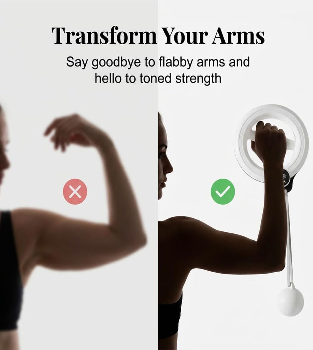 360° Infinity Arm Hoop, Arm Workout Equipment for Men and Women Flabby Arm Exerciser with Digital Tracker Shoulder Reliever Home Gym Workout Fitness Trainer for Chest and Upper Body Strength