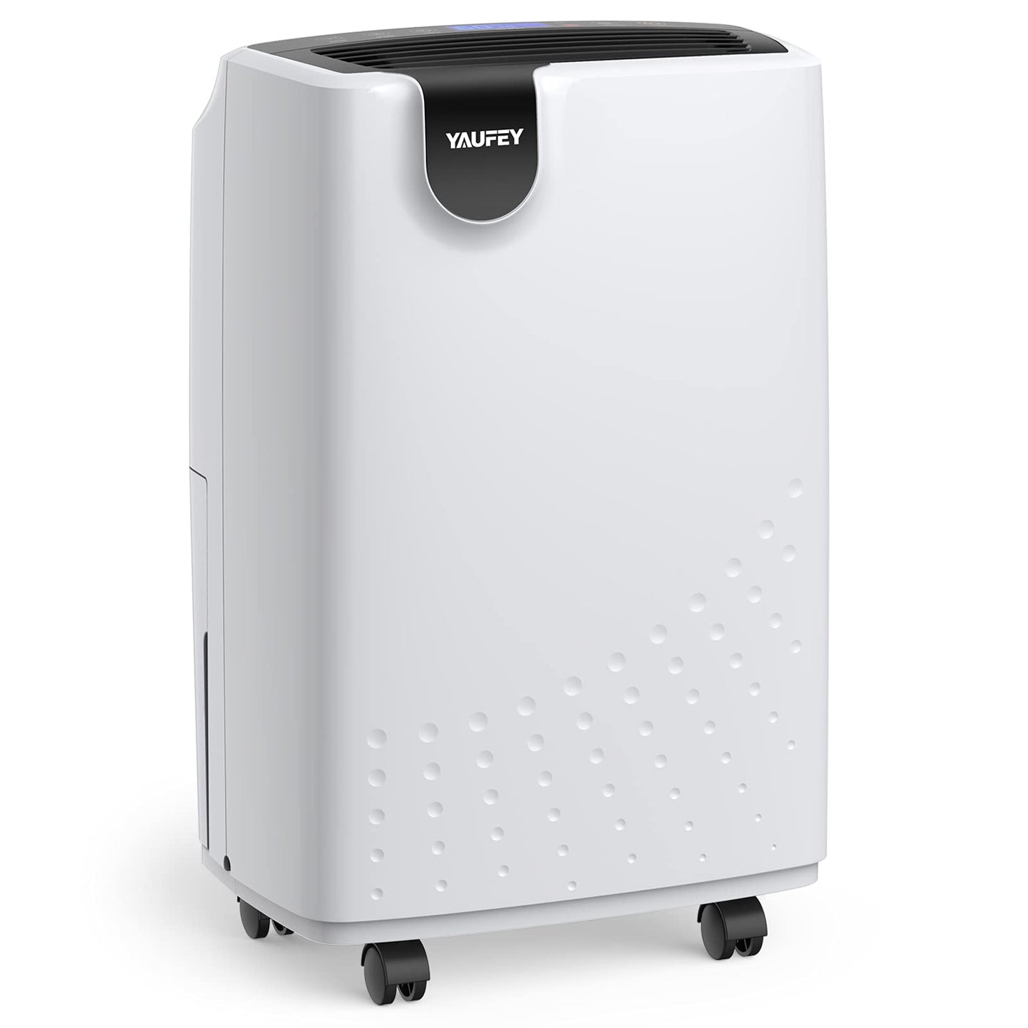 Yaufey 2500 Sq. Ft. Dehumidifier for Home and Basements with Auto or Manual Drainage, 0.48 Gallon Water Tank, Low Noise and 24H Timer