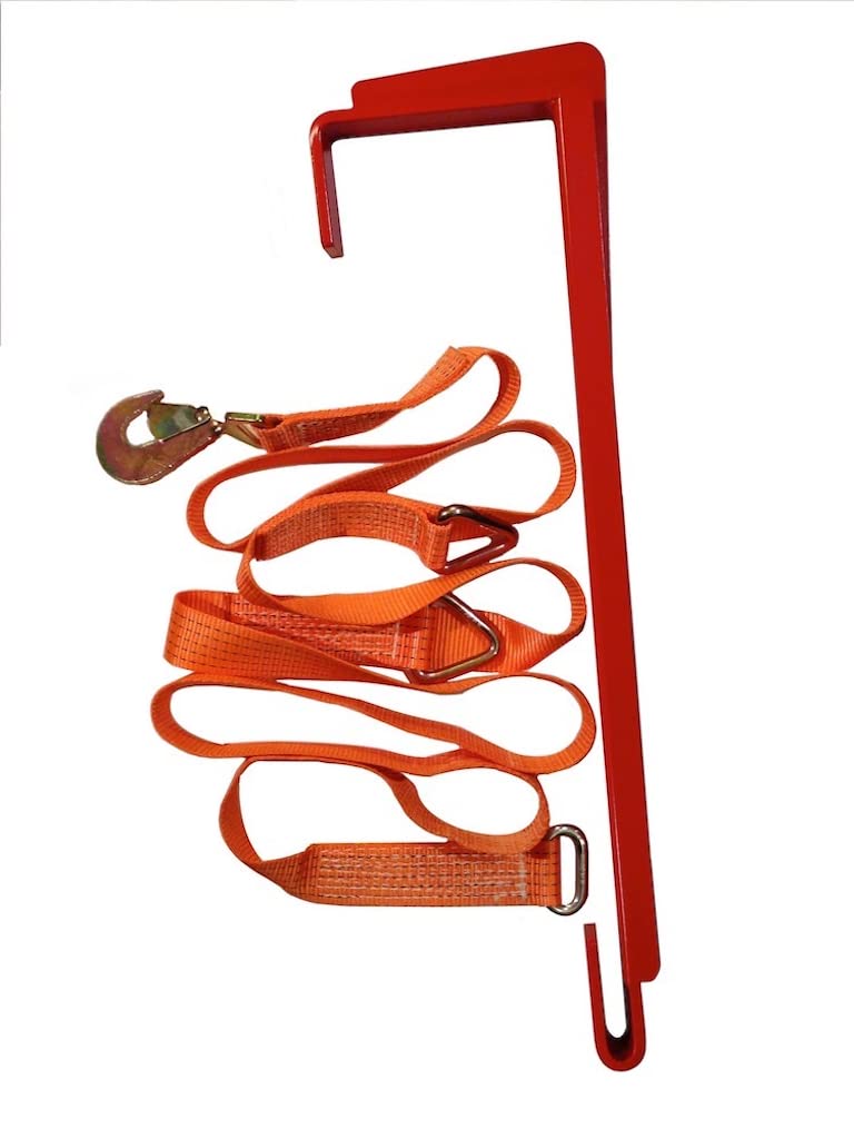 Safepul Pallet Puller Bar (with 3.7m Strap). For Forklifts – 74x18 cm Steel Pallet Hook & Polyester Pallet Puller Strap with Steel Hardware – Forklift Pallet Grabber for Pallet Transport