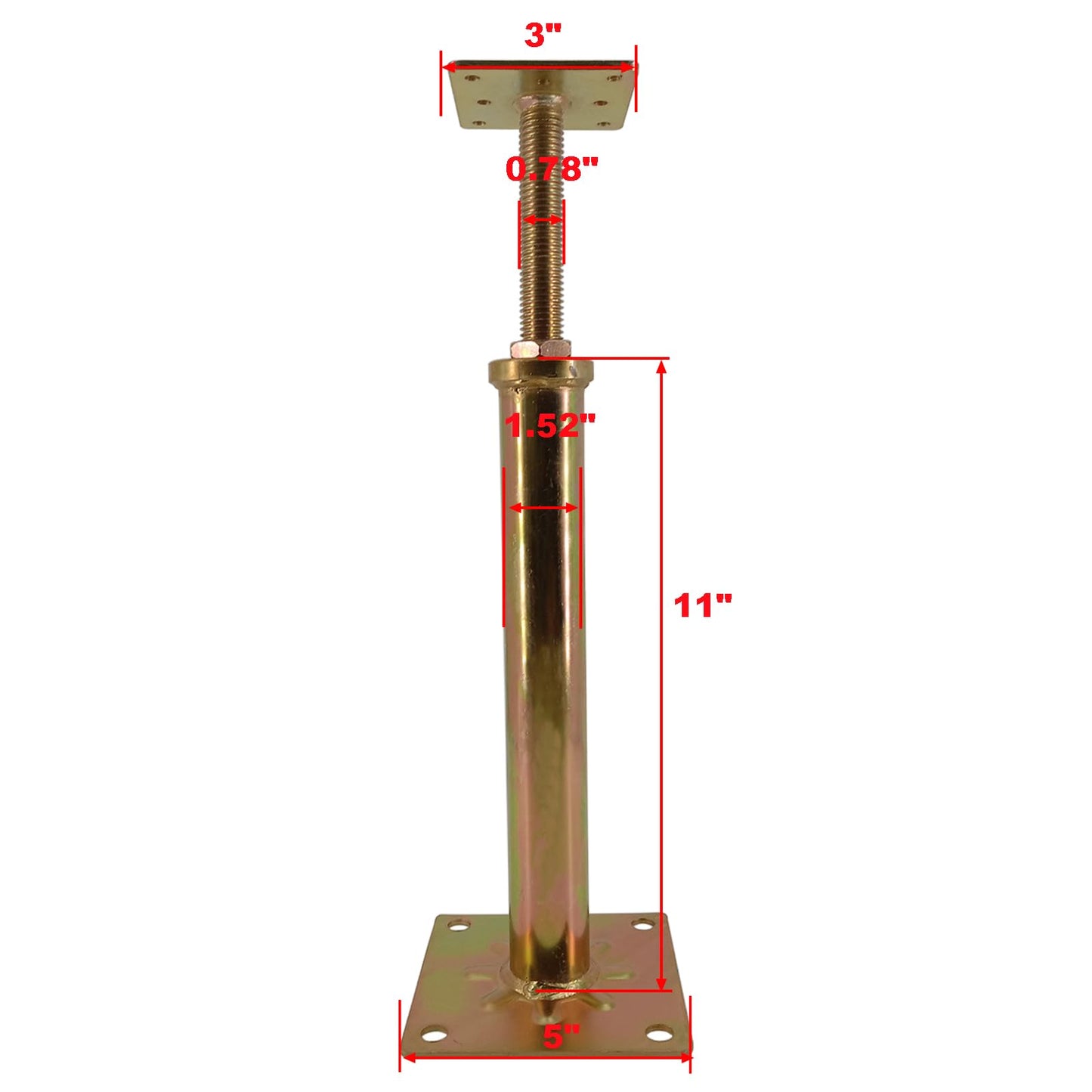 ASTAMOTOR 6 PCS House Floor Jacks Post Pole for Leveling, 11" - 16" Height Range, 6 ton Min and Max Height Capacity, Galvanized, 6 Pack