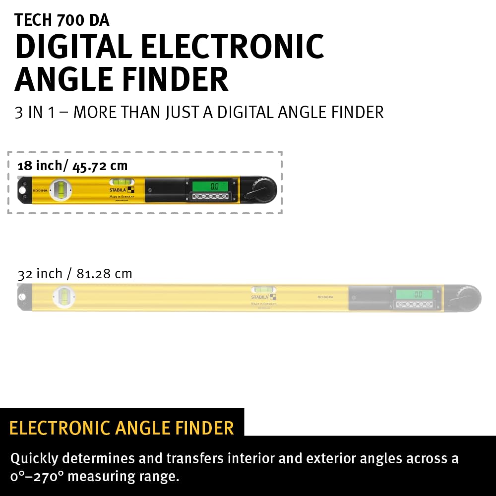 STABILA TECH 700 DA Digital Electronic Angle Finder 18 inch , Cat. Number 39018
