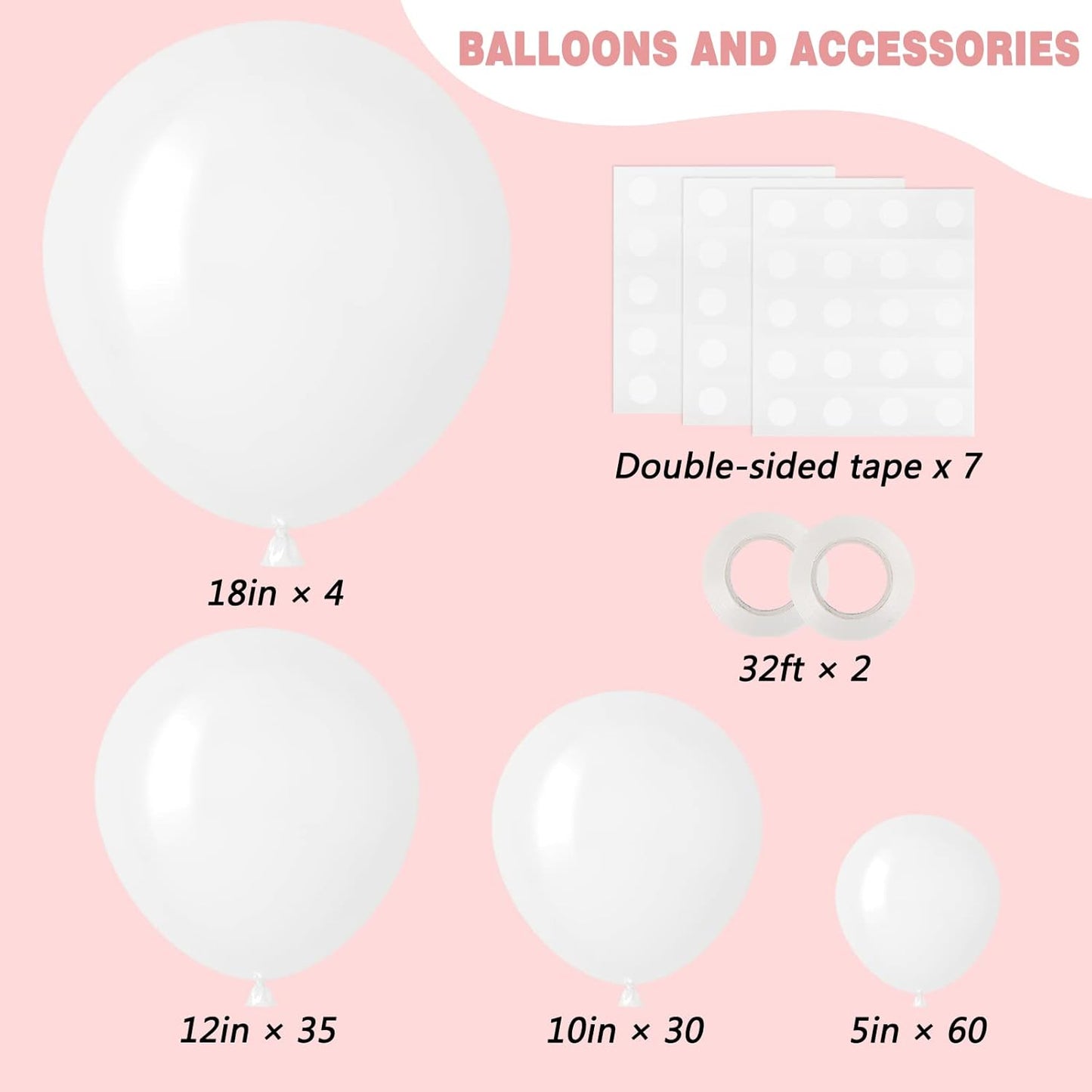 RUBFAC 129pcs White & Purple Balloons - Various Sizes for Garland & Arch | Perfect for Parties & Celebrations