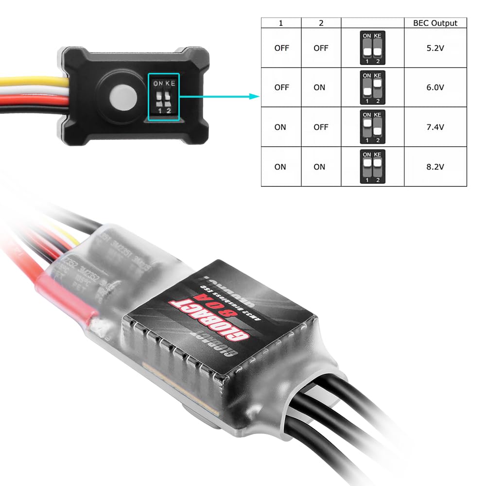 GLOBACT AM32 80A Crawler ESC and 3542 Brushless Motor Kit for 1/8 1/10 RC Crawler Car Axial SCX10 TRX-4 TRX-6 (2250KV 3542)