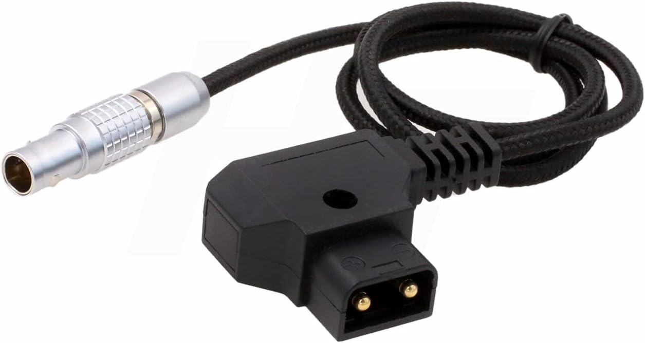HangTon 2 MDR3 LR2 703 12/24V 30cm D-tap Pin Power Cable Flexible Braided for Preston Teradek Bolt Bond, SmallHD