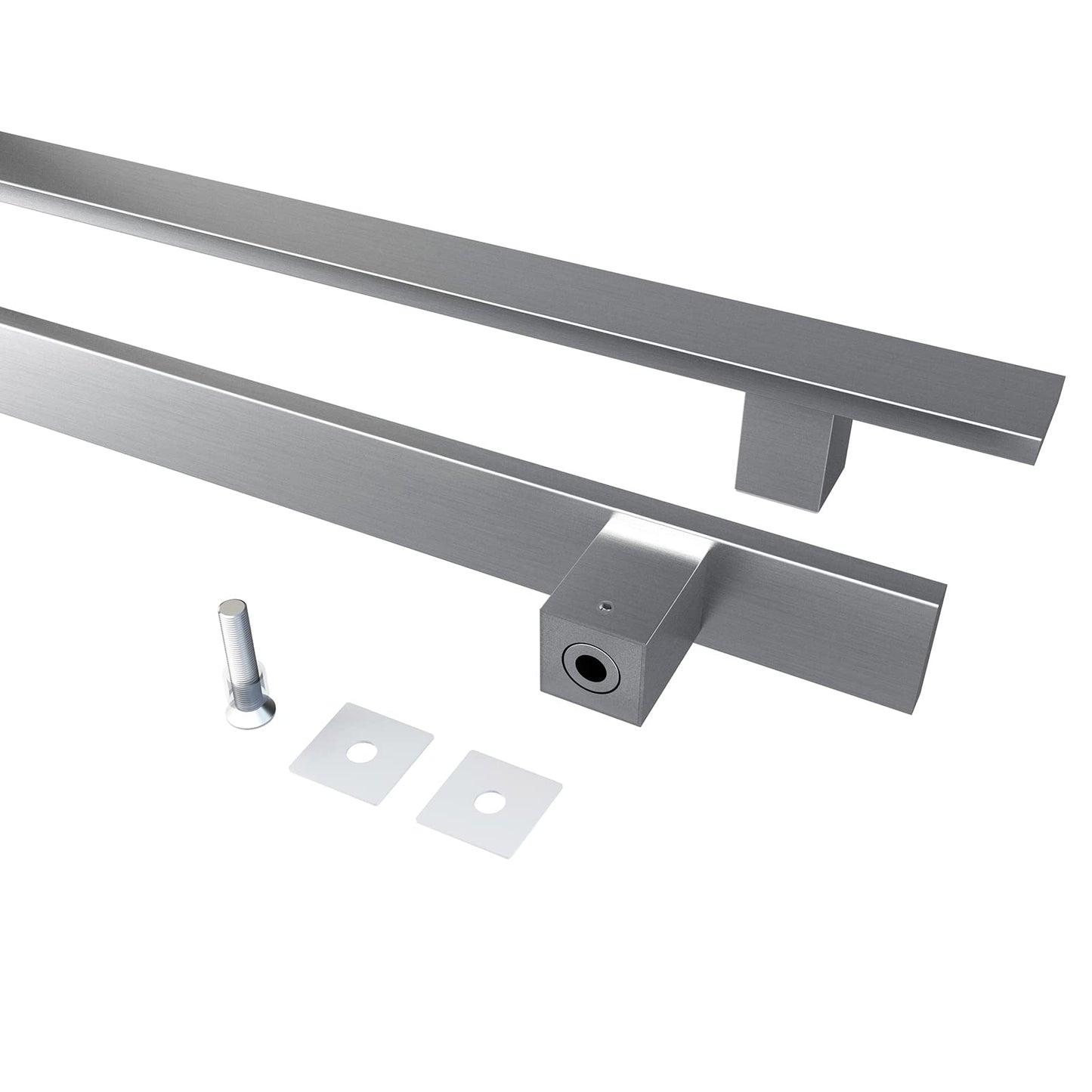 BARNSMITH 36" Barn Door Push Pull Handle,Heavy Duty Grade-304 Stainless Steel Square Commercial Door Handle,Entrance Entry Front Door Handle, Office Handle Pull Set for Wood Glass Door