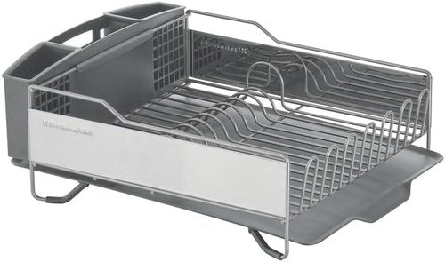 KitchenAid Dish Rack - Large Capacity, Rust Resistant with Angled Drain Board & Removable Caddy | Light Grey