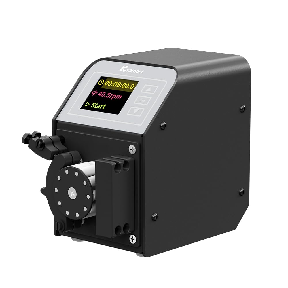 Kamoer M0-KMC Dual Channel 0-10.3ml/min (One Channel) Low Flow Adjustable High Precision 24V Closed Loop Stepper Motor Peristaltic Pump Liquid Dosing Pump for Laboratory with RS485 Control