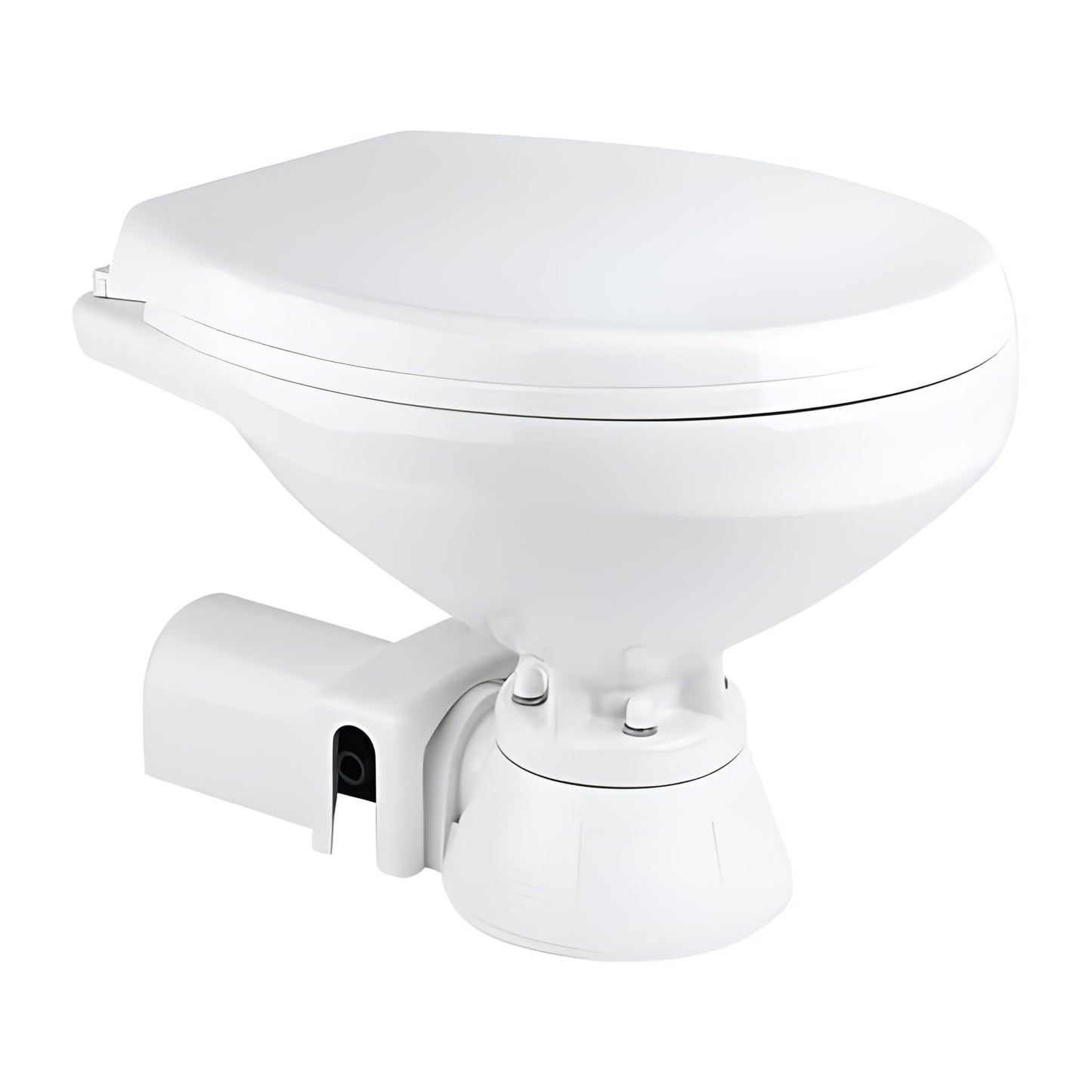 SEAFLO 12V Electric Flush Marine Toilet – Large Size Marine Head – Corrosion Resistant Construction – Built-In Backflow Preventer – Stainless Steel Shaft – Permanent Magnet Motor - 4 Year Warranty!
